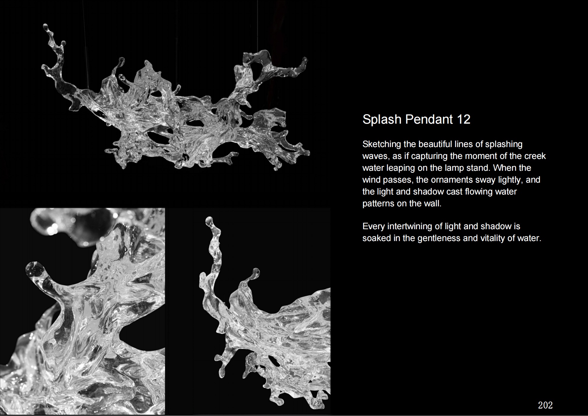 Water Splash Pendant Light L